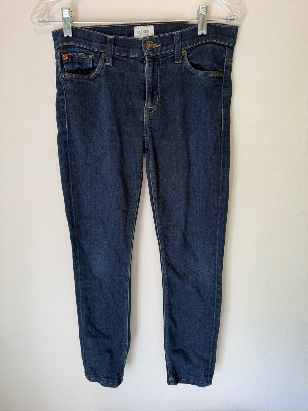 Hudson Nico Mid-Rise Super Skinny Jeans Blue Stretch Denim Size 26